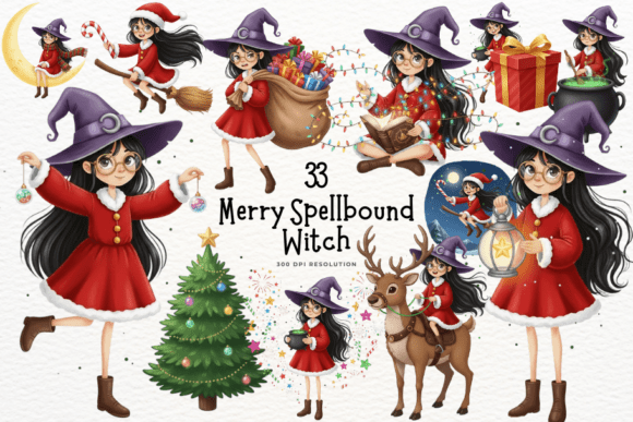 Download Happy Christmas Witch Clipart - Happy christmas Collection