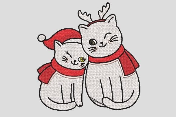 Download Happy Christmas Couple White Cats - Happy christmas Collection